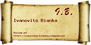 Ivanovits Bianka névjegykártya